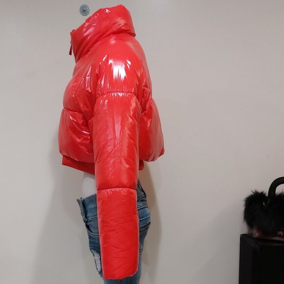 💥HOT ITEM💥ZARA Blogger Fav Quilted Cropped Puffer in Glossy Red - Picture 12 of 16